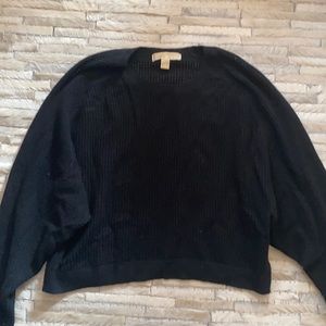 Cashmere cropped mesh sweater